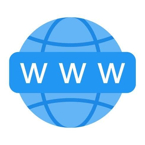 World wide web logo used by rocket host web development and marketing company.